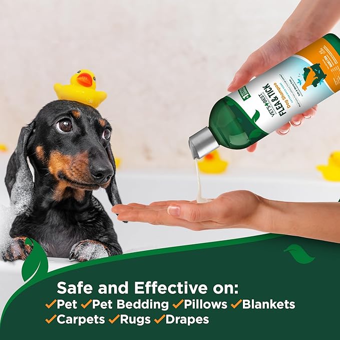 Vet's Best Natural Flea & Tick Dog Shampoo – Plant-Based Formula with Cotton Spice Scent – Natural Dog Shampoo with Essential Oils for Flea and Tick Support – Made in USA – 12 oz Bottle