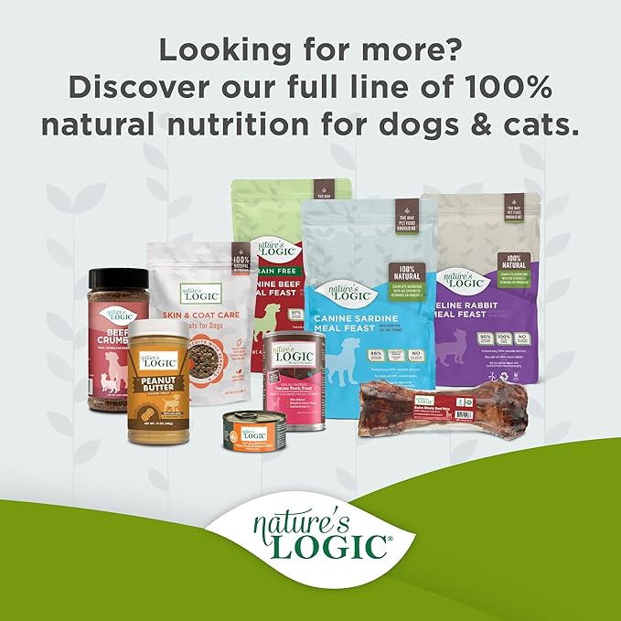 Nature's Logic Dry Dog Food - 100% Natural - No Synthetics - for All Ages, Sizes, Breeds - Free from Common Allergens, High Protein - Venison Meal Feast, 25lbs