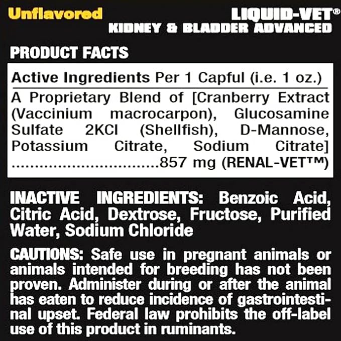 Premium Easy to Dose Liquid for All Dogs with Cranberry & D-Mannose: Comprehensive Dog Formula for Kidney & Bladder Support