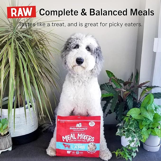 Stella & Chewy's Freeze-Dried Raw Lamb Meal Mixers- Dog Food Topper and Mixer - Made with 95% Grass-Fed Lamb, Organs & Bone - Perfect for Picky Eaters - Grain-Free - 35 oz