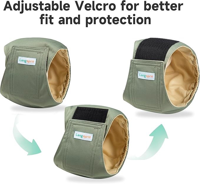 Male Dogs Diapers Belly Bands(4Pack), Washable Reusable Male Boy Doggy Wraps Panties for Doggie Puppy Pooping Potty Training Incontinence Marking Pañal para Perro Brown Gray Green Cyan Medium