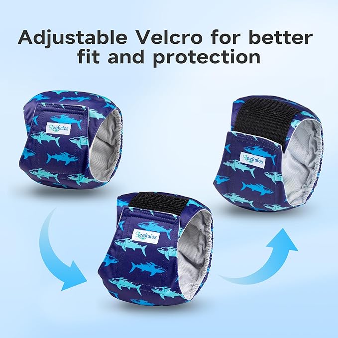 Leekalos Male Dog Diapers, Dog Belly Bands for Male Dogs Wraps Washable Doggie Diapers High Absorbing Dog Belly Bands(5 Pack) (Plain + Print, XX-Large (28" -33"))