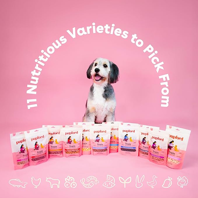 Pupford Freeze Dried Training Treats for Dogs & Puppies, 240+ Four Ingredient Bites (Duck & Veggies, 5 oz)