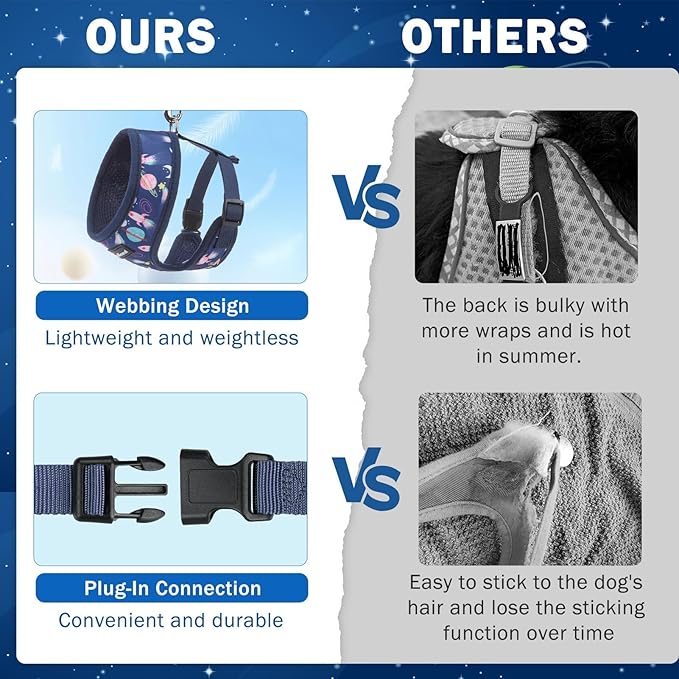 SCENEREAL Small Dog Harness Collar and Leash Set, Adjustable No Pull Pet Harnesses, No Chock Soft Mesh Vest for Doggie Puppy Medium Dogs Cats Girl or Boy,Chihuahua, Yorkie, Outdoor Walking