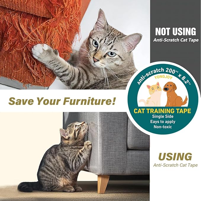 yongjoy Door Protector from Dog Scratching - Cat Scratch Door Frame Single Side Adhesive Protector Anti Dog Scratch Door Guard for Dogs Clear - 200" x 8.2"