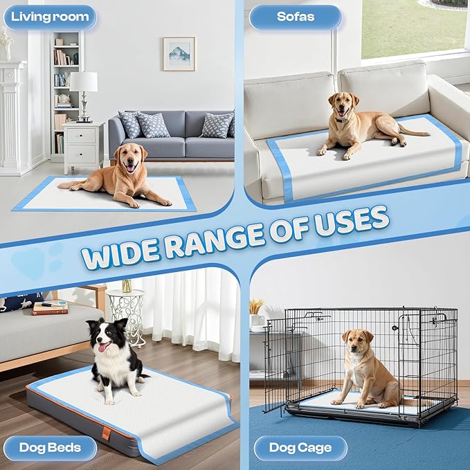 Boscute Super Absorbent & Leak-Proof Jumbo Size 36"x36" Pet Training Dog Pee Pads, Thicken Quick Dry Disposable Puppy Pee Pads, Potty Training Pads for Dogs Cats, Rabbits