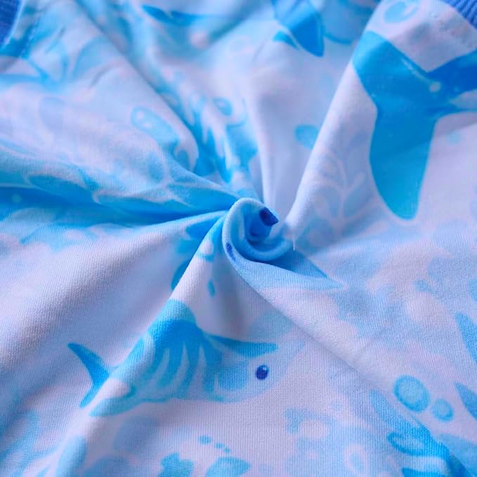 PetWarm Recovery Suit for Dogs, Surgical Suit for Dogs Female Spay Male Neutered, After Surgery Dog Onesie, Anti-Licking Dog Surgery Recovery Suit, Marine Animal Patterns, Blue, M