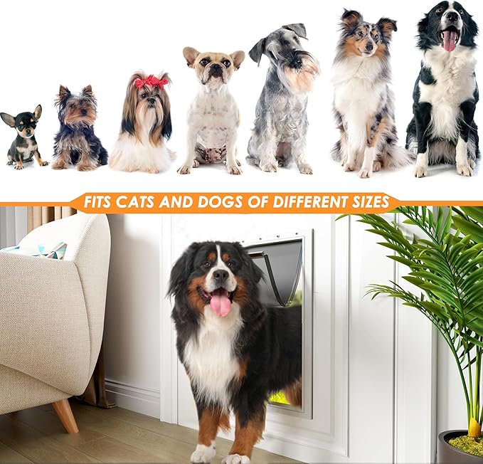 2 Pack Large Dog Door Replacement Flaps with Screws, Compatible with PetSafe Freedom Doggie Doors PAC11-11039,Pet Door Replacement Flap Measures 10 1/8" X 16 7/8", Flexible, Durable, BPA-Free