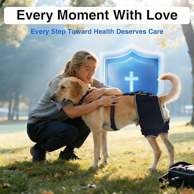Dog Hip Dysplasia Brace with Hot/Cold Gel Pack – Adjustable Hind Leg Support Wrap for Arthritis, Joint Pain Relief & Post Mobility Recovery, Size XL