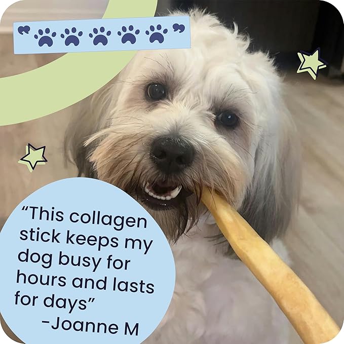 Pawstruck Natural 5-7” Beef Collagen Braids for Dogs - Healthy Long Lasting Alternative to Traditional Rawhide & Bully Sticks Chew Treats w/Chondroitin & Glucosamine - 5 Count - Packaging May Vary
