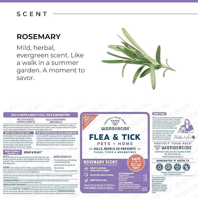 Wondercide Rose Flea & Tick Spray for Pets Plus Home with Natural Essential Oils 16 fl. oz.