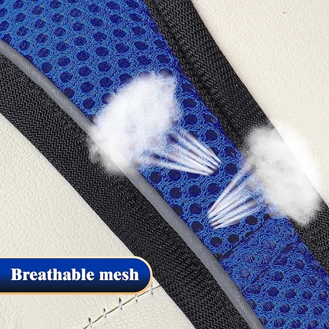 YIMEIS Dog Harness and Leash Set, No Pull Soft Mesh Pet Harness, Reflective Adjustable Puppy Vest for Small Medium Large Dogs, Cats (Royal Blue & Black, Medium (Pack of 1)