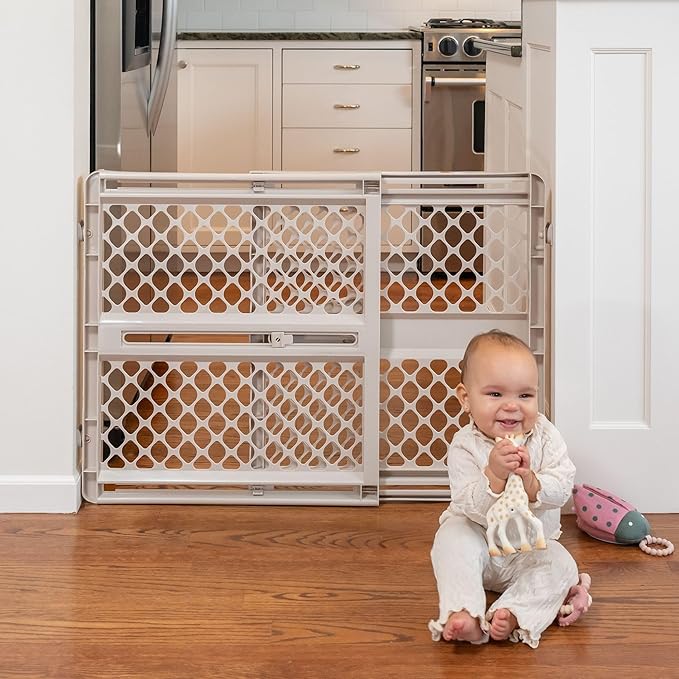 Toddleroo by North States - Supergate Ergo Baby Gate: Plastic Baby Gate for Stairs & Doorways - Adjustable Indoor Safety Gate - Made in USA - 26 to 42 Inches Wide - 26 Inches Tall - Sand