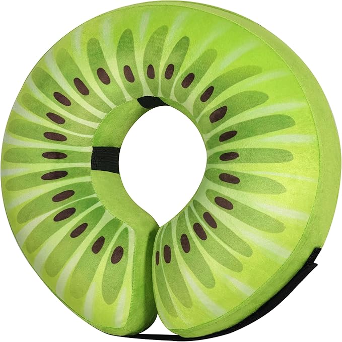 Recovery Donut Collar for Dogs & Cat,Inflatable Dog Cone Collar Alternative After Surgery,Soft Cone for Large Medium Small Dog,Adjustable Pet Neck Donut(Kiwi,Medium+)