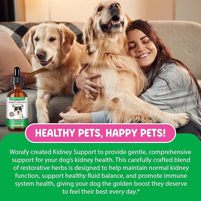 Kidney Support for Dogs,Kidney Function Support Drops for Balancing Body, Supporting Regular Urination, 2 fl.oz /60 ml