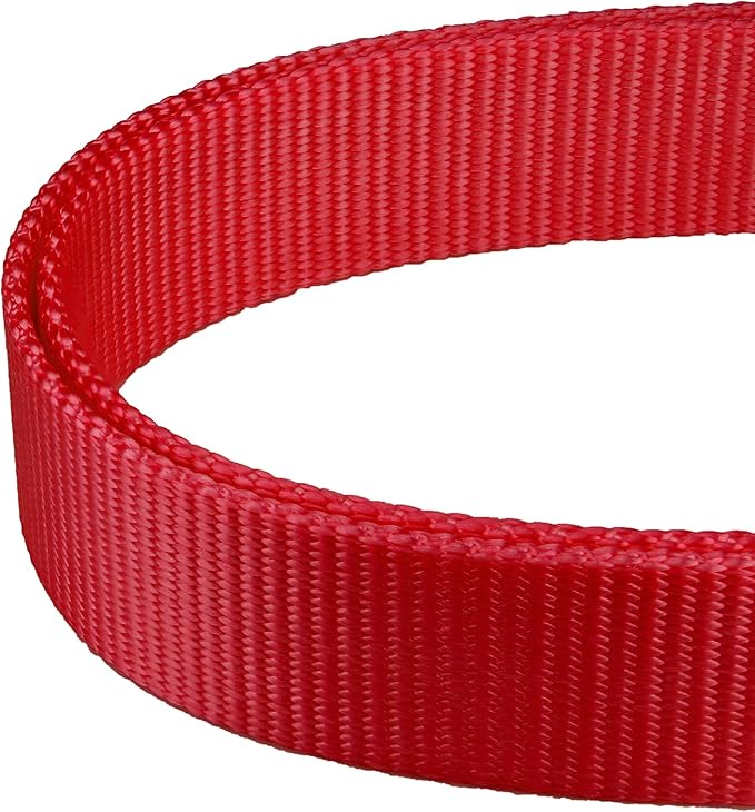 Mikivery Martingale Dog Collar Nylon Adjustable and Safety Training Red Comfortable Metal Buckle Slip Collars for Small Medium and Large Dogs(Red,L)