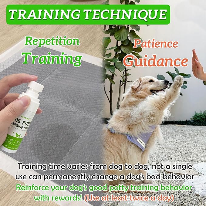 Dog Potty Training Spray & NO-GO Area Spray, Safe & Effective Puppy Pee Spray, Helps Train Puppies & Dogs Where to Potty, Indoor and Outdoor House Training Tool, 3.38 Fl Oz Each