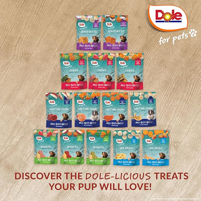Dole for Pets Dog Biscuits Pup-kin Spice Pumpkin Fall Flavor, Real Vegetable Flavor Vegan Crunchy Treats, No Wheat Corn Soy or Artificial Additives, Bite Size Training Snacks for Dogs, 7 Oz