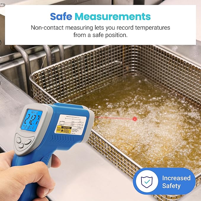 Etekcity Infrared Thermometer Upgrade 774, Heat Temperature Temp Gun for Cooking, Laser IR Surface Tool for Pizza, Griddle, Grill, HVAC, Engine, Accessories, -58ยฐF to 842ยฐF, Blue