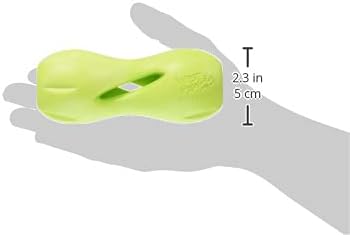 West Paw Qwizl Durable Zogoflex Dog Puzzle Toy for Mental Stimulation, and Enrichment - Treat Dispensing for Bully Sticks and Dental Sticks - Dishwasher Safe - Made in USA - Small - Granny Smith