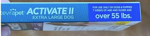 TevraPet Activate II Flea and Tick Prevention for Dogs, Extra Large Dogs 55+ lbs, Topical Drops, 4 Month Flea and Tick Treatment