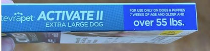 TevraPet Activate II Flea and Tick Prevention for Dogs, Extra Large Dogs 55+ lbs, Topical Drops, 4 Month Flea and Tick Treatment