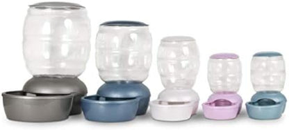 Petmate Replendish Feeder with Automatic Cat and Dog Feeder, 5 LB, Pearl Silver Grey, Made in USA (Pack of 2)