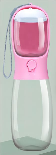 Generic 1PC Pet Supplies Large Capacity Cats and Dogs Outdoor Portable 2-in-1 Drinking Water Food high Temperature Resistant Multi-Functional pet Water Cup (Pink, 550ML)