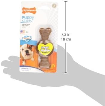 Nylabone Ring Bone Chew Toy for Puppies, Puppy Teething Toys, Puppy Enrichment Toys, Chicken Flavor, X-Small Dogs - Up to 15 lbs, 1 Count