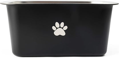 1.2 Gallons 20 Cup Non Slip Stainless Steel Large Dog Water Bowls, Outdoor Metal Dog Bowls Large Breed, High Capacity Water Bowl for Big Giant Huge Dogs, Black