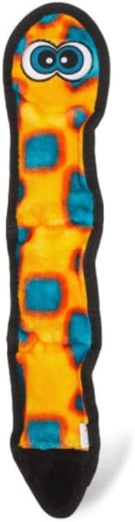 Outward Hound Durablez Large Snake Stuffing-Free Squeaky Plush Dog Toy for Puppies & Dogs - Interactive, Soft Yet Tough, No Mess, Jumbo Squeaker, Long-Lasting Play, 24.5 inch, Orange