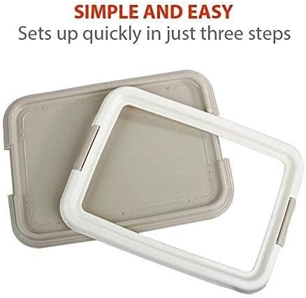 PAWISE Dog Training Pee Pad Holder Tray, Indoor Puppy Potty Pee Pad Floor Tray Dog Toilet, 24''X24', Large