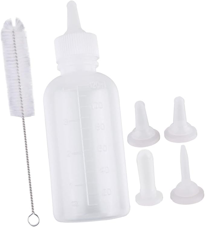 GALPADA 6Pcs Pet Nursing Bottle for Dog and Cat Feeding Includes Cleaning Brush Practical and Easy to Use for Pets Puppy Milk Feeder