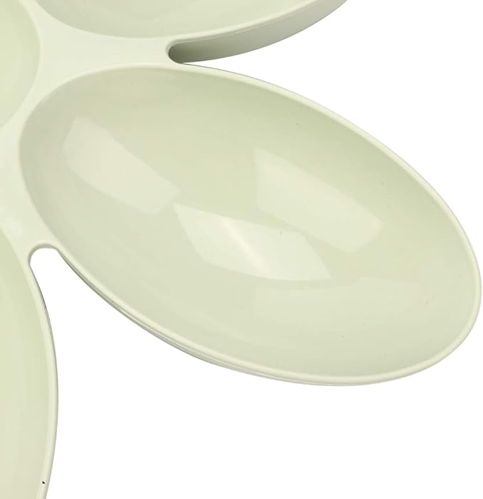 ZJchao Plastic Dog Bowl, Pet Six Petals Multiple Case Food Feeder Puppy Bowls Puppy Feeding Bowls Water Feeding Station for Cats Dogs General, 16.54x16.54inch (Green)