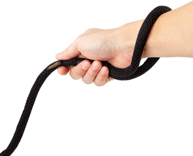 Gooby Mesh Leash - Black, 4 FT - Breathable Mesh 4 Foot Leash for Small Dogs with Bolt Snap Clasp - On The Go Dog Leashes for Small, Medium, and Large Dogs