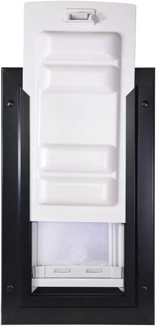 Endura Flap Double Flap Pet Door for Door Installations | Stylish for Interior & Exterior Doors | Durable Aluminum Frame & Weatherproof Dual-Layer Flap | Black, Small, Double Flap