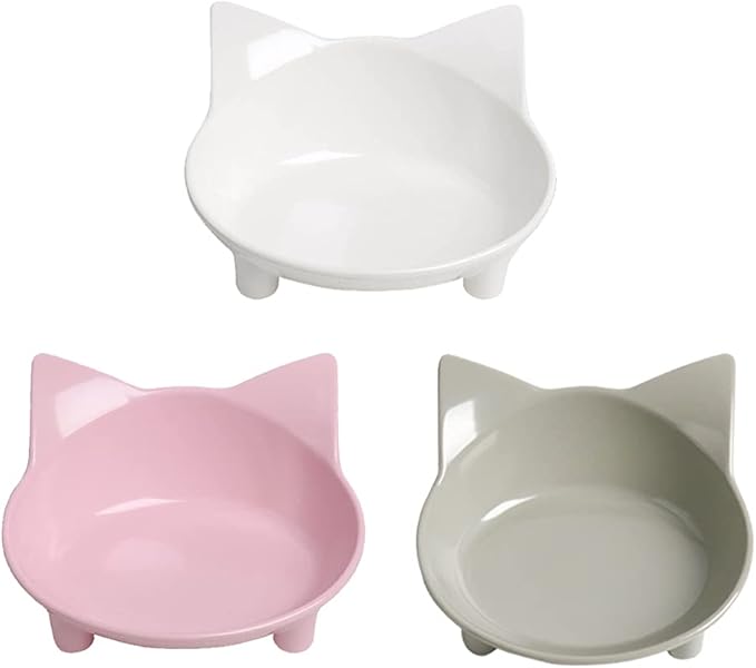 Skrtuan Cat & Dog Food Bowl – Non-Slip Wide Shallow Pet Dish for Whisker Fatigue Relief, Safe for Puppies & Rabbits(Safe Food-Grade)
