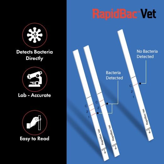 RapidBac™ Vet – 15-Minute at-Home Urine Test for Dogs and Cats to Quickly Screen for UTI Causing Bacteria, 10 Pack