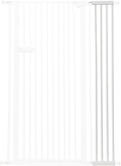 Lumizone Extra Tall Cat Gate Extension Kit 61.02" High Pressure Mounted 2025 New 8.27" Extra Wide 1.37" Gap No Drilling Tall Pet Gate for Dogs (White, 61.02" H x 8.27" W, Extension)