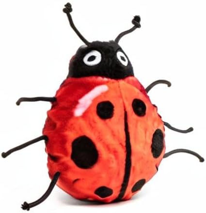 fabdog Faballs Dog Ball Toys - Super Squeaky Durable Dog Toys for All Breeds - Plush Dog Squeak Toy Balls | Animal-Themed Plush Toys | Small Lady Bug