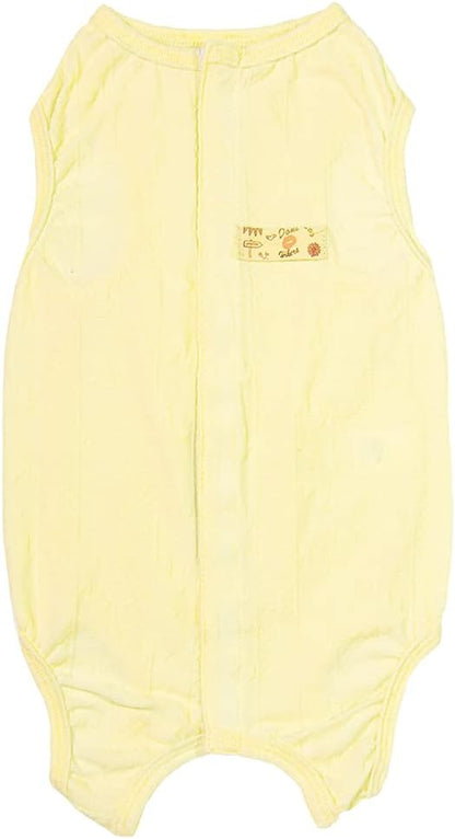 RSS08-Vellow-S+ Recovery Suit for Surgery - Dog Abdominal Wounds Bandages, Wound Protective Vest Prevents Licking, Substitute E-Collar