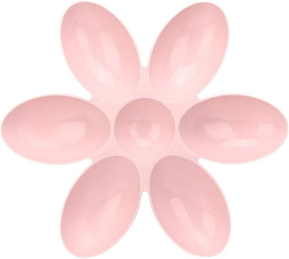 ZJchao Plastic Dog Bowl, Pet Six Petals Multiple Case Food Feeder Puppy Bowls Puppy Feeding Bowls Water Feeding Station for Cats Dogs General, 16.54x16.54inch (Pink)