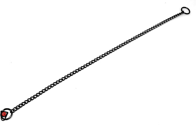 Herm Sprenger Black Stainless Steel Choke Dog Training Collar with Training Clicker No-Pull Slip Chain for Small Medium Large Dogs for Easy Control Show Chain Collar Made in Germany 2mm 20in (50cm)