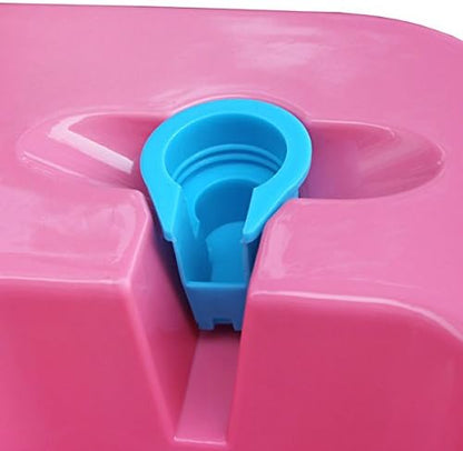 Plastic Pet Self Feeder & Self Waterer Dog Feeder Waterer (Red)
