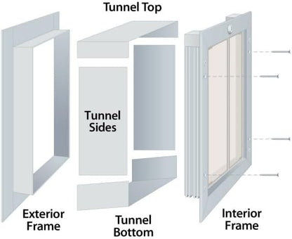 PlexiDor Performance Pet Doors for Dogs and Cats - Wall Mount Dog Door with Lock and Key - White, Large Size