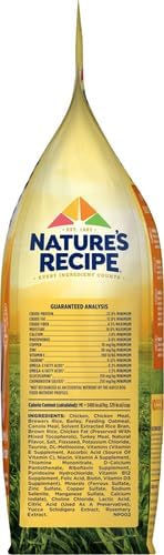 Nature′s Recipe Chicken, Barley & Brown Rice Recipe Dry Dog Food, 4 lb. Bag (Pack of 2)