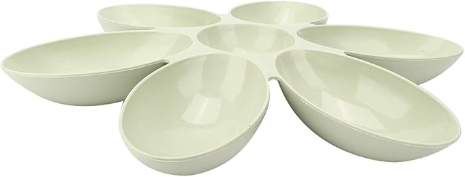 ZJchao Plastic Dog Bowl, Pet Six Petals Multiple Case Food Feeder Puppy Bowls Puppy Feeding Bowls Water Feeding Station for Cats Dogs General, 16.54x16.54inch (Green)