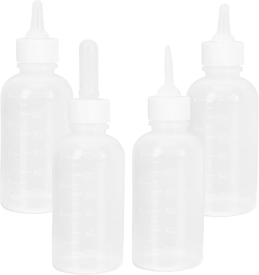 Kisangel 4pcs Plastic Kitten Puppy Milk Bottle Cat Dog Feeding Bottle for Newborn Pet Nursing