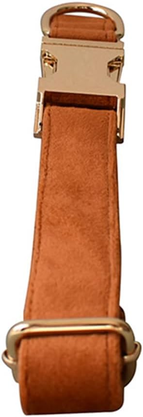 Love Dream Velvet Dog Collar and Leash Set, Soft & Comfy Adjustable Dog Leash and Collar with Heavy Duty Metal Buckle for Small Medium Large Dogs Training & Walking (Large, Copper Red)