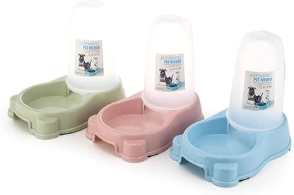 Pets Feeder Bowl Pet Automatic Drinking Water Feeder Plastic Pet Tableware Dog Bowl Cat Bowl Green